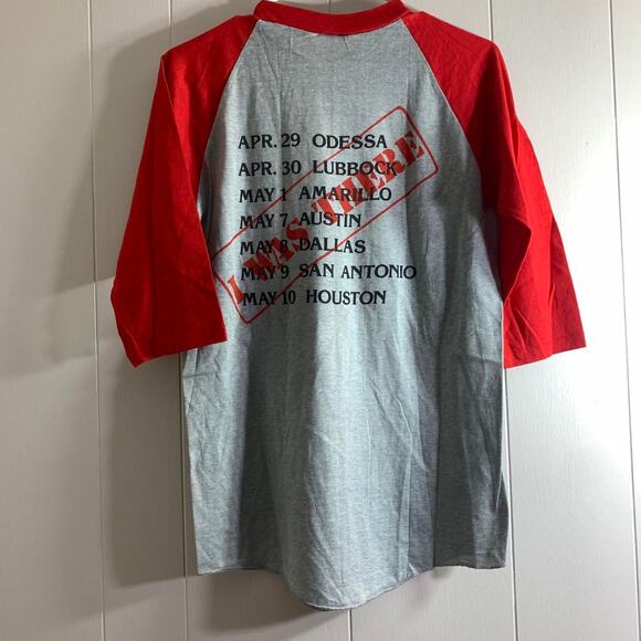 vintage 80’s DEF LEPPARD Blazing Thru Texas double sided 3/4 sleeve tee shirt M - Picture 6 of 7